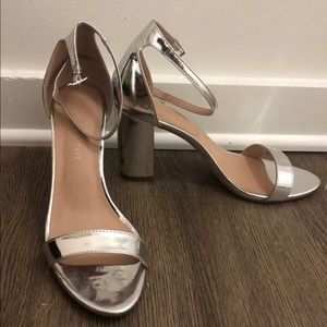Silver Block Heels